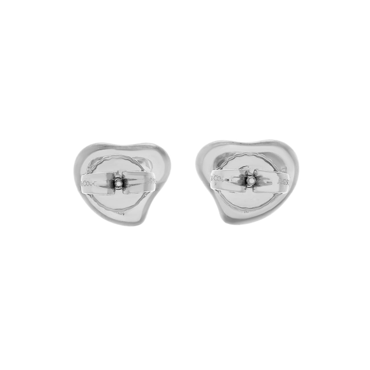 Exclusive Tiffany & Co. Sterling Silver Elsa Peretti Full Heart Earrings — Side View