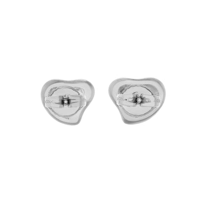 Exclusive Tiffany & Co. Sterling Silver Elsa Peretti Full Heart Earrings — Side View