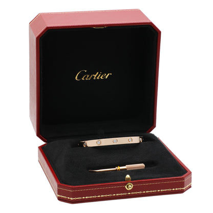 Exclusive Cartier 18K Rose Gold 10 Diamond Love Bracelet — Top View