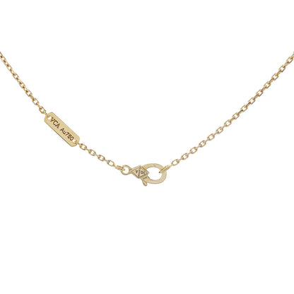 Exclusive Van Cleef & Arpels 18K Yellow Gold Mother of Pearl Vintage Alhambra Pendant Necklace — Side View