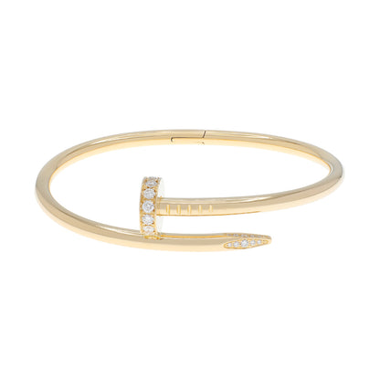 Exclusive Cartier 18K Yellow Gold Diamond Juste Un Clou Bracelet — Front View