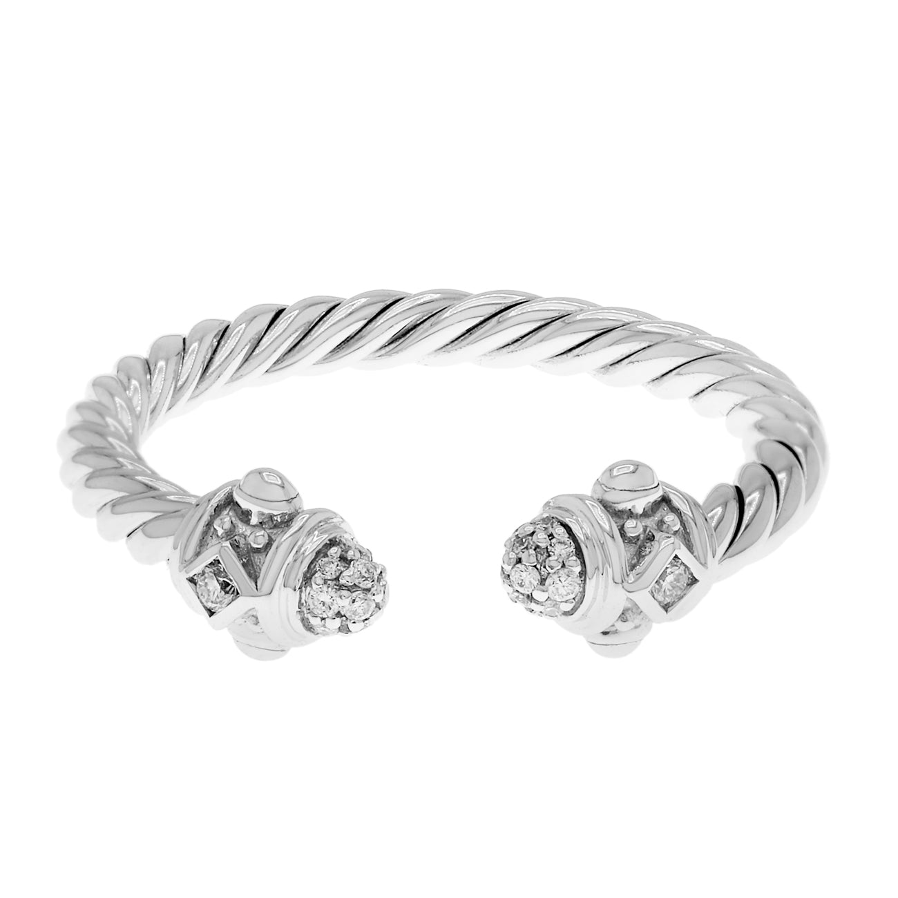 Exclusive David Yurman 18K White Gold 2.3mm Renaissance Ring — Front View