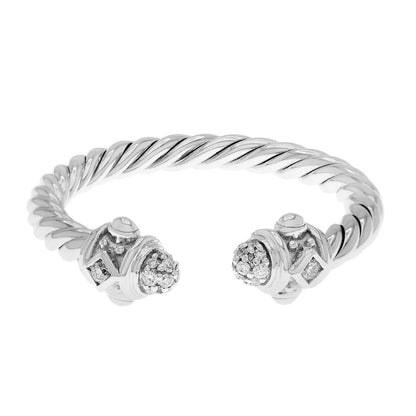 Exclusive David Yurman 18K White Gold 2.3mm Renaissance Ring — Front View