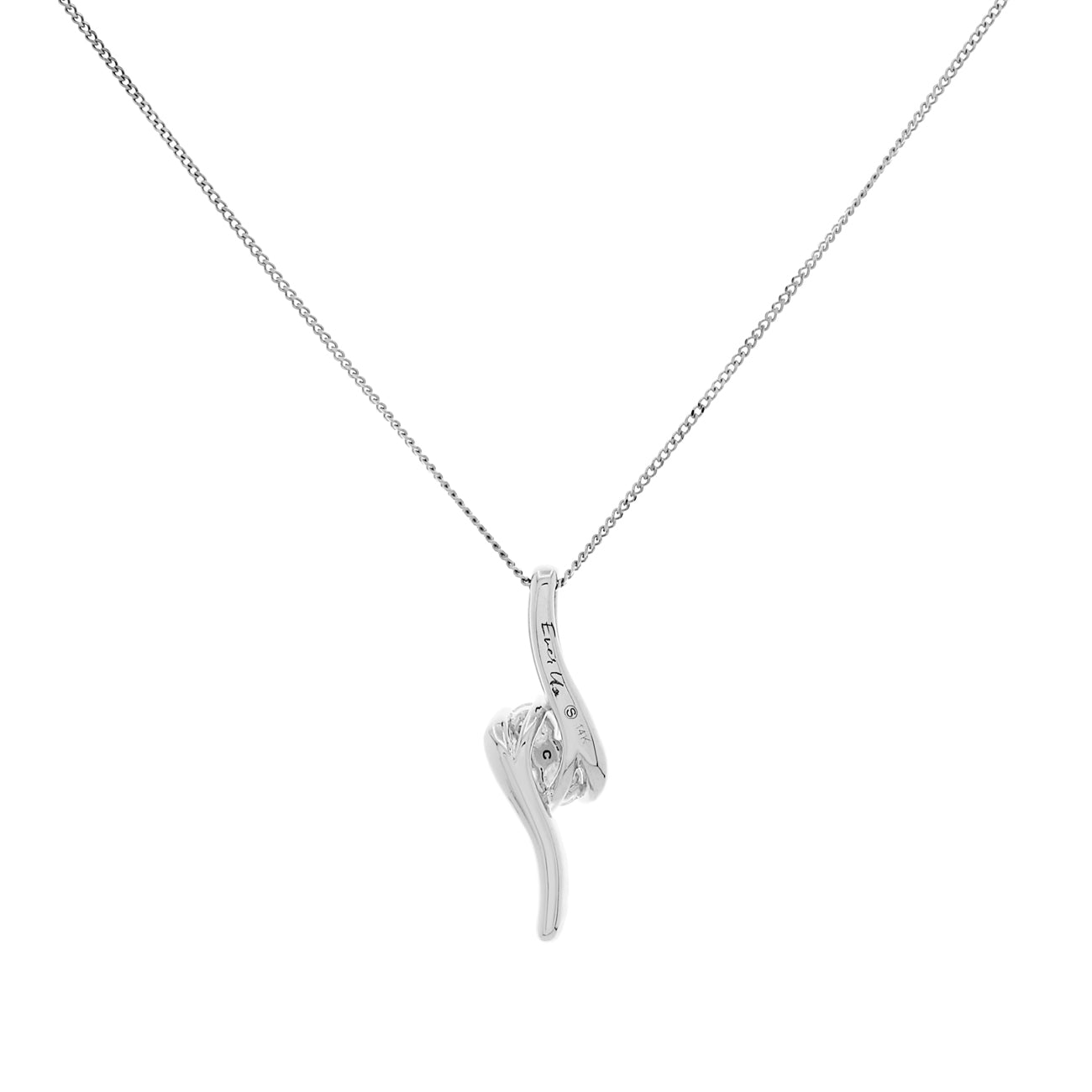 Exclusive 14K White Gold 1.08 Carat Diamond Pendant — Side View