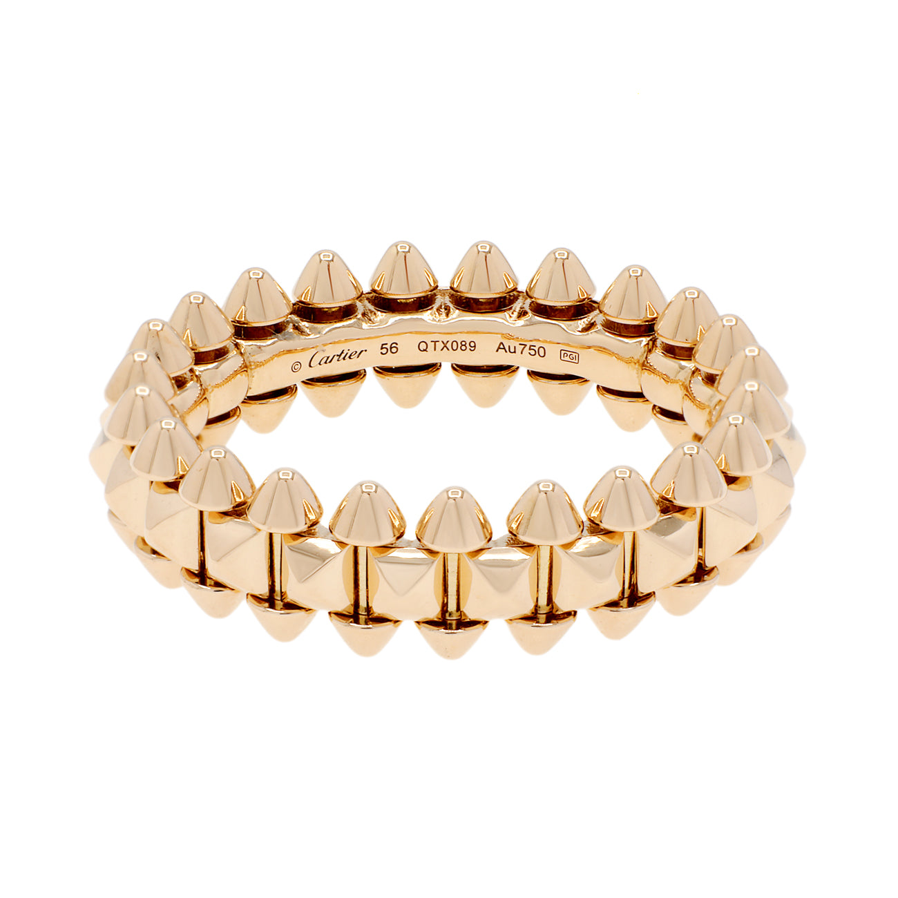 Exclusive Cartier 18K Rose Gold Small Clash De Cartier Ring — Front View