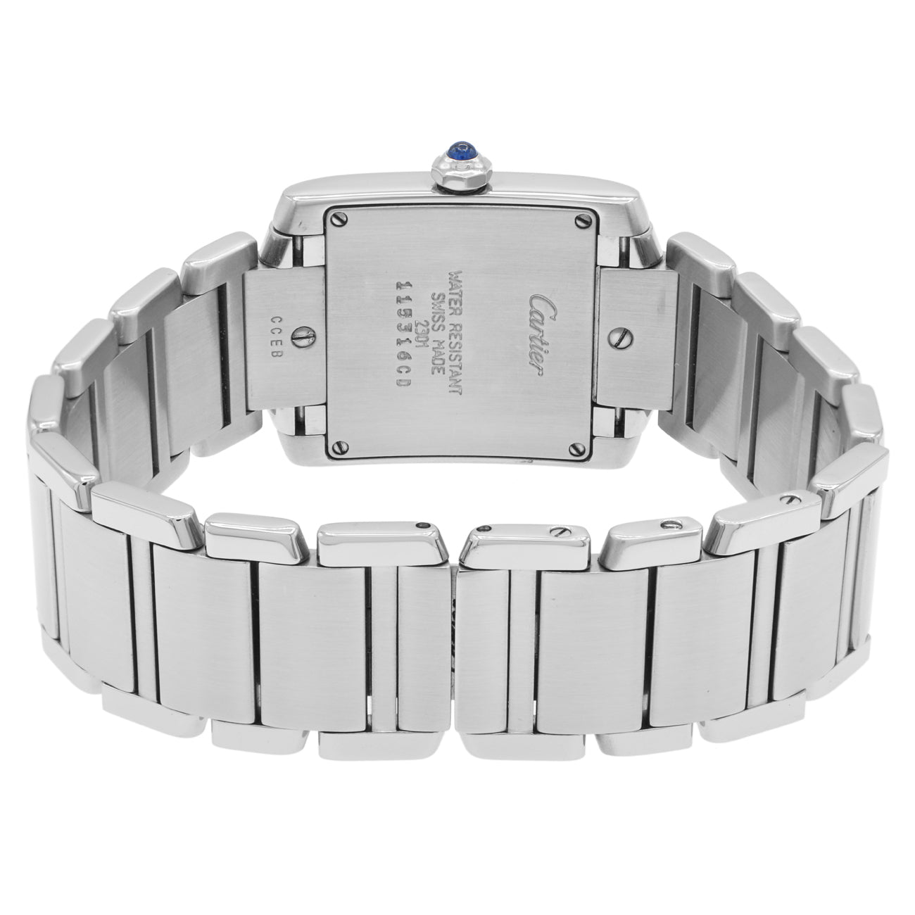 Exclusive Cartier Stainless Steel Tank Francaise 2301 — Side View
