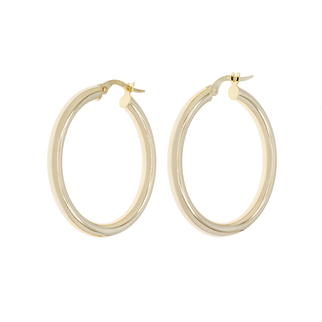 Exclusive 14K Yellow Gold Hoop Earrings — Front View