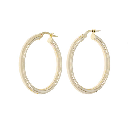 Exclusive 14K Yellow Gold Hoop Earrings — Front View