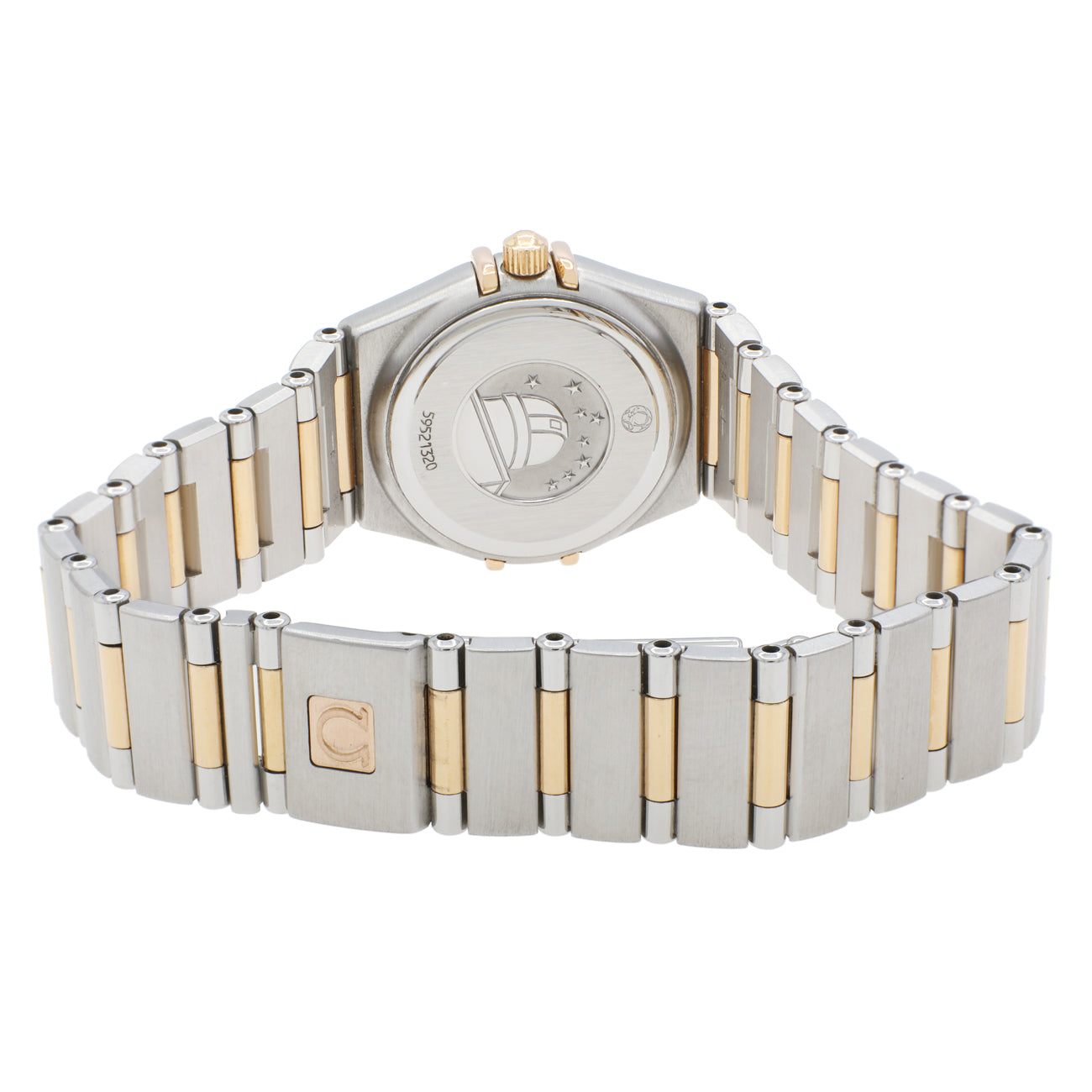 Exclusive Omega Stainless Steel 18K Rose Gold Diamond Constellation 1360.75.00 — Side View