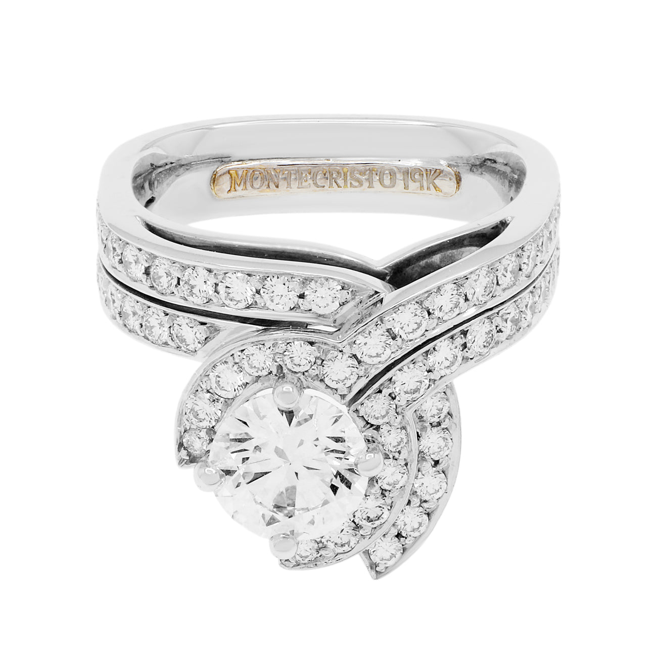 Exclusive 19K White Gold Montecristo 1.97 Carat Diamond Ring — Front View