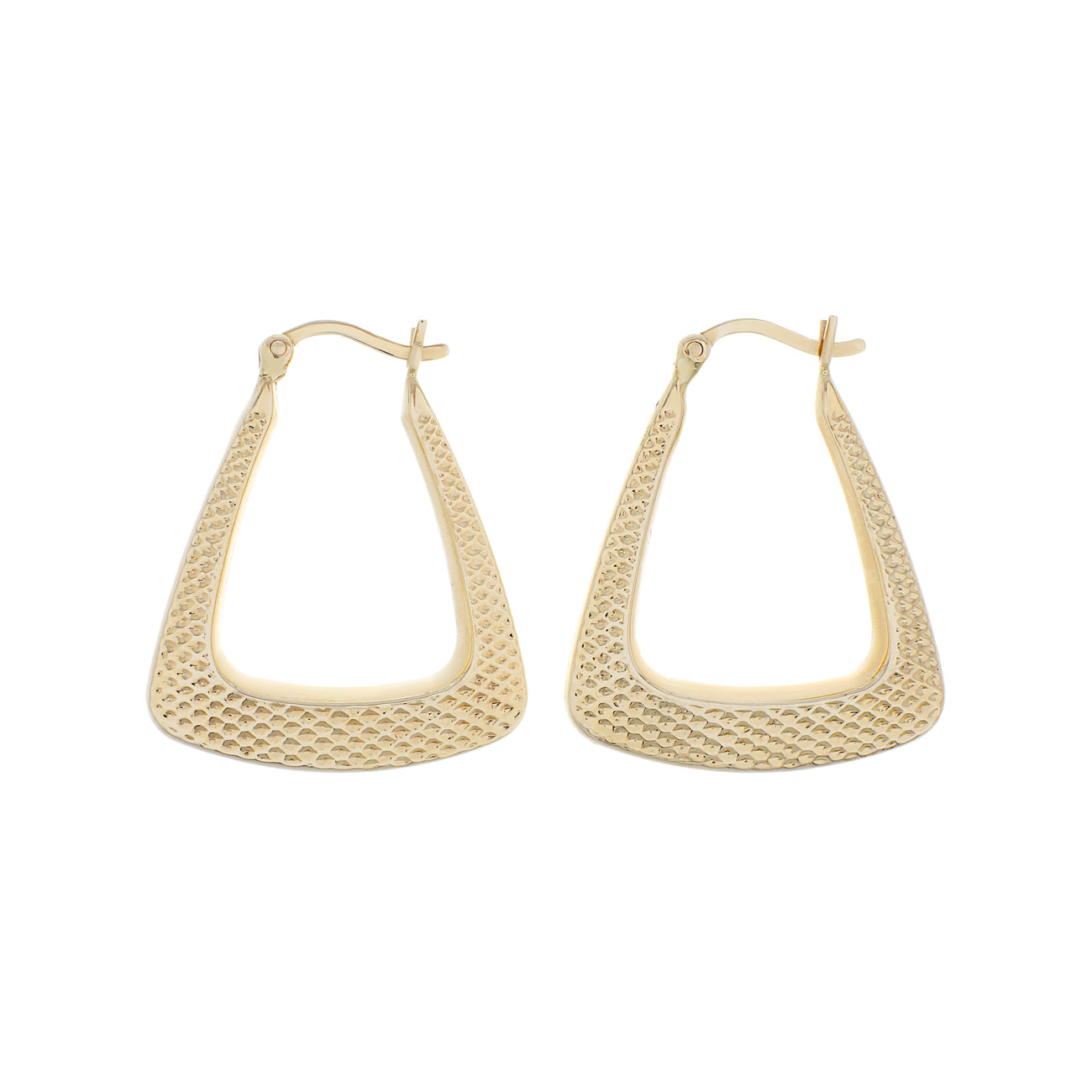 Exclusive 14K Yellow Gold Rectangular Hoop Earrings — Front View
