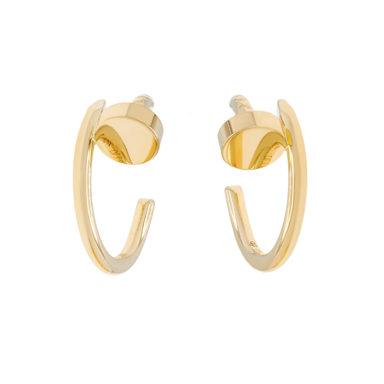 Exclusive Cartier 18K Yellow Gold Juste Un Clou Hoop Earrings SM — Front View