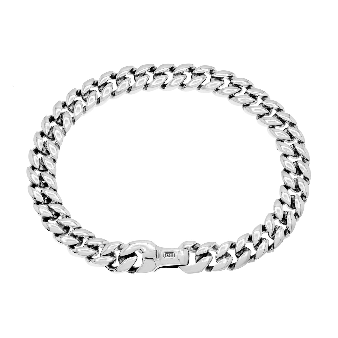 Exclusive David Yurman Sterling Silver 8mm Curb Chain Bracelet — Front View