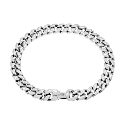 Exclusive David Yurman Sterling Silver 8mm Curb Chain Bracelet — Front View