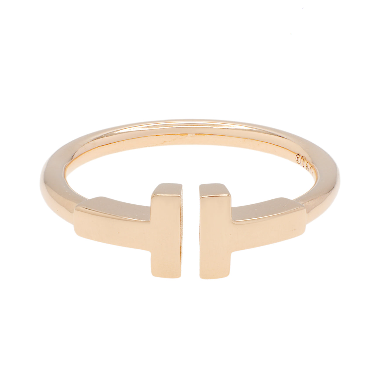Exclusive Tiffany & Co. 18K Rose Gold T Wire Ring — Front View