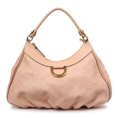 Exclusive Gucci Pink Guccissima Large D Ring Hobo — Front View