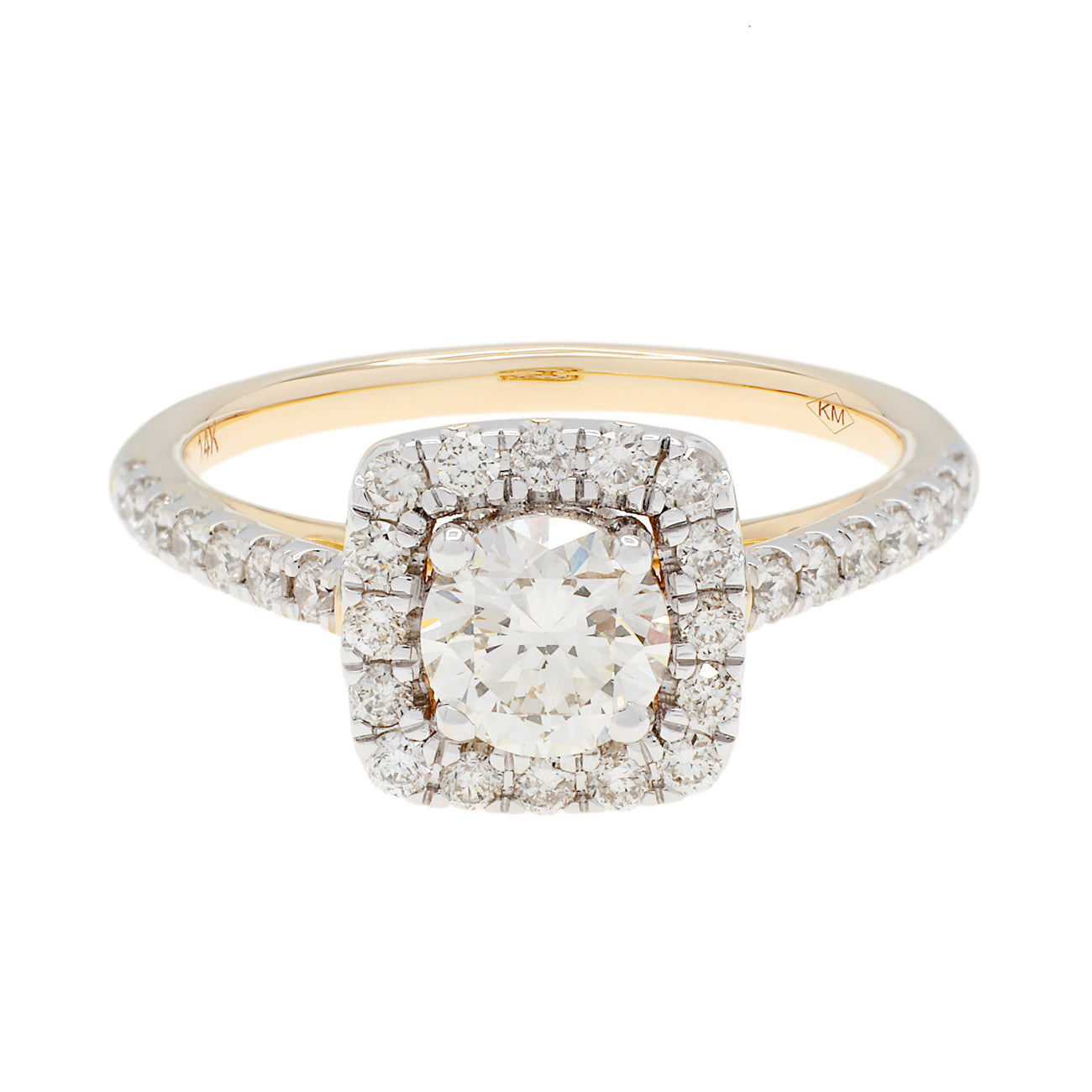 Exclusive 14K Yellow Gold 1.11 Carat Diamond Ring — 5.0 — Front View