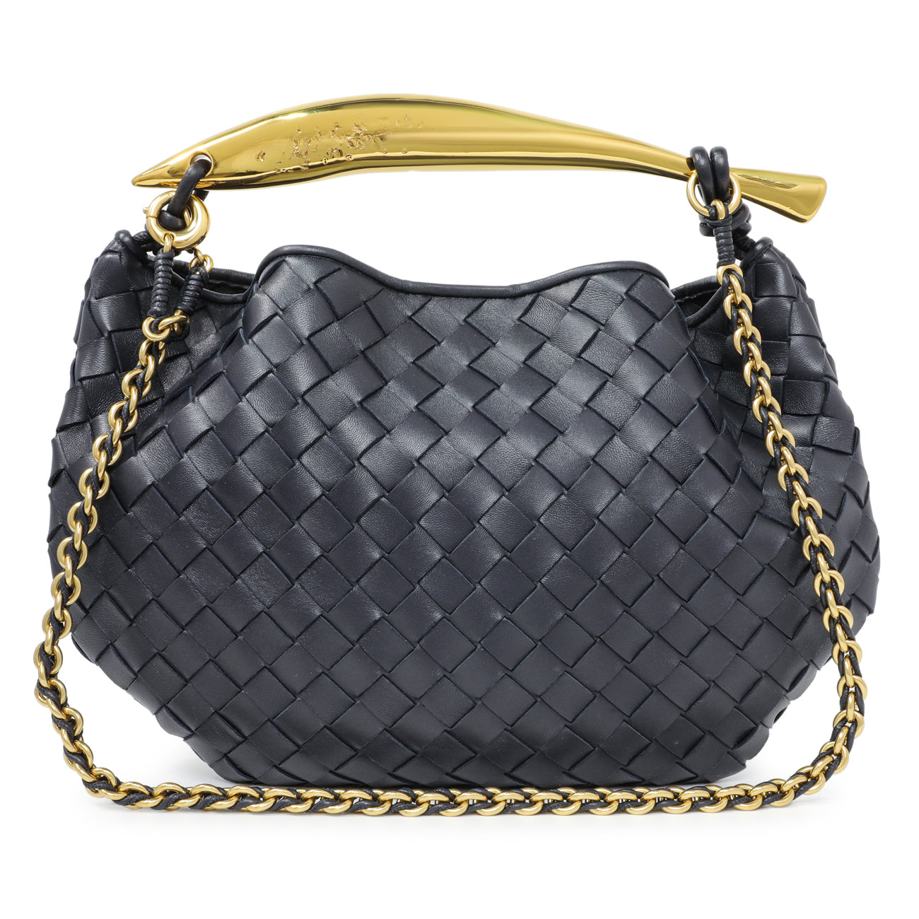 Exclusive Bottega Veneta Nappa Intrecciato Sardine With Chain Bag — Front View