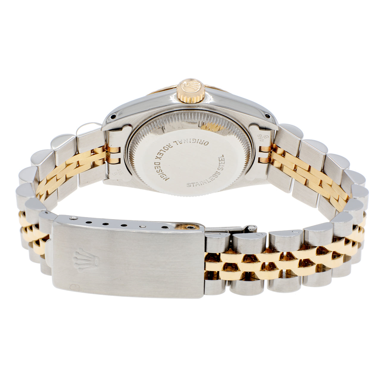 Exclusive Rolex 18K Yellow Gold Stainless Steel Ladies Datejust 69173 — Side View