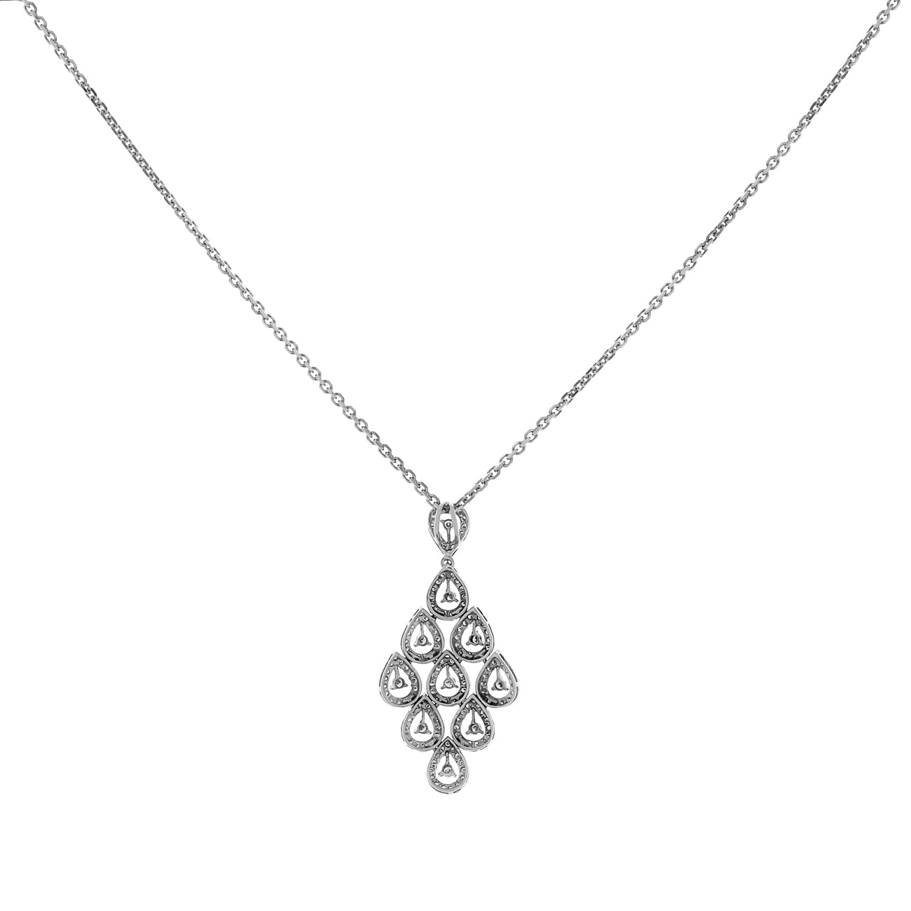 Exclusive 18K White Gold 0.95 Carat Diamond Pendant — Side View