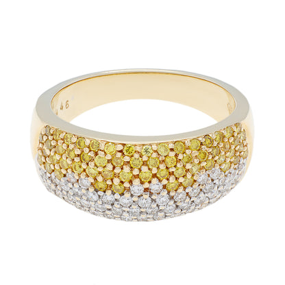 Exclusive 14K Yellow Gold 1.00 Carat Fancy Yellow Diamond Ring — 5.5 — Front View
