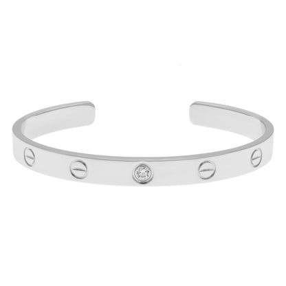 Exclusive Cartier 18K White Gold Diamond Love Bracelet — Front View