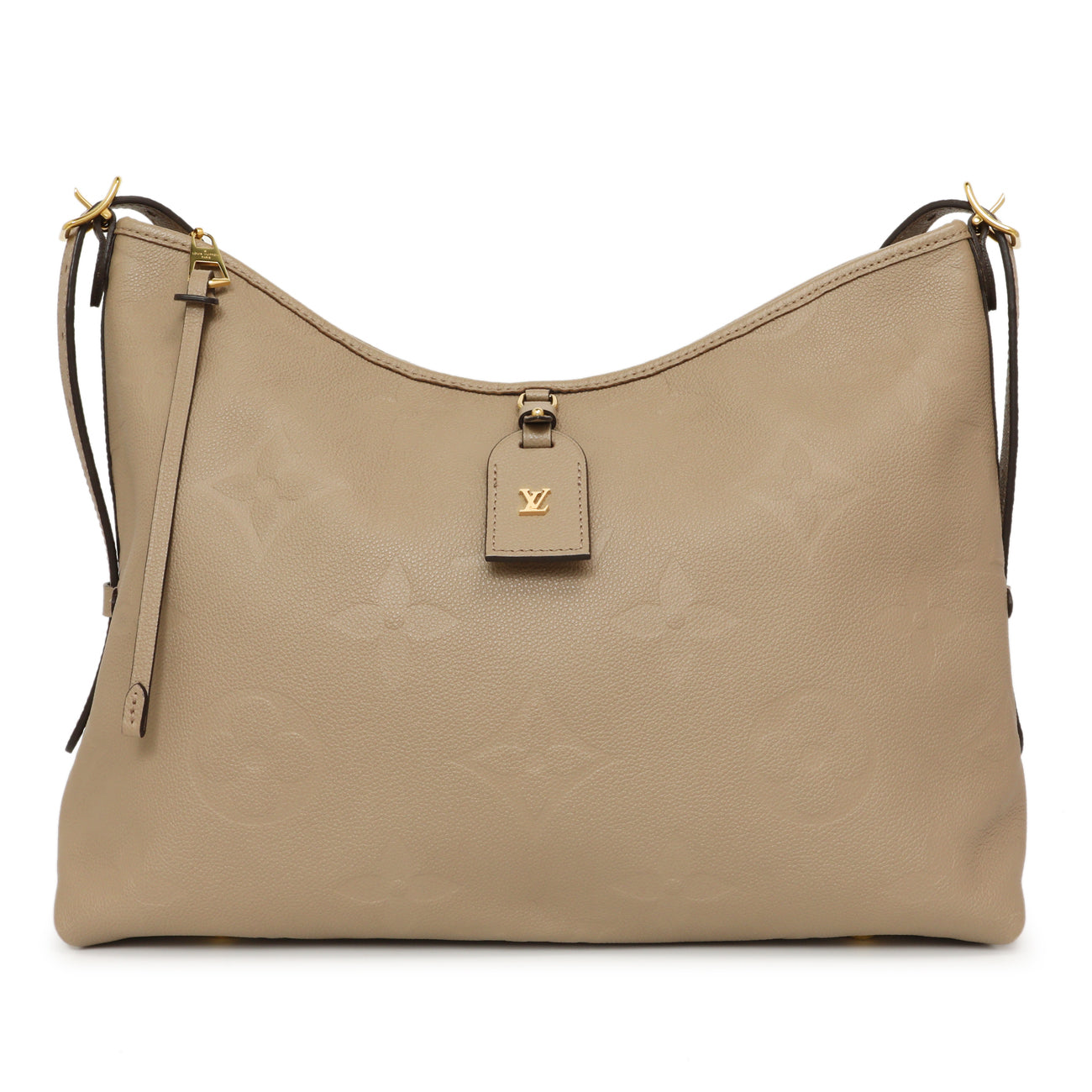 Exclusive Louis Vuitton Tourterelle Empreinte Monogram Giant Carryall MM — Side View