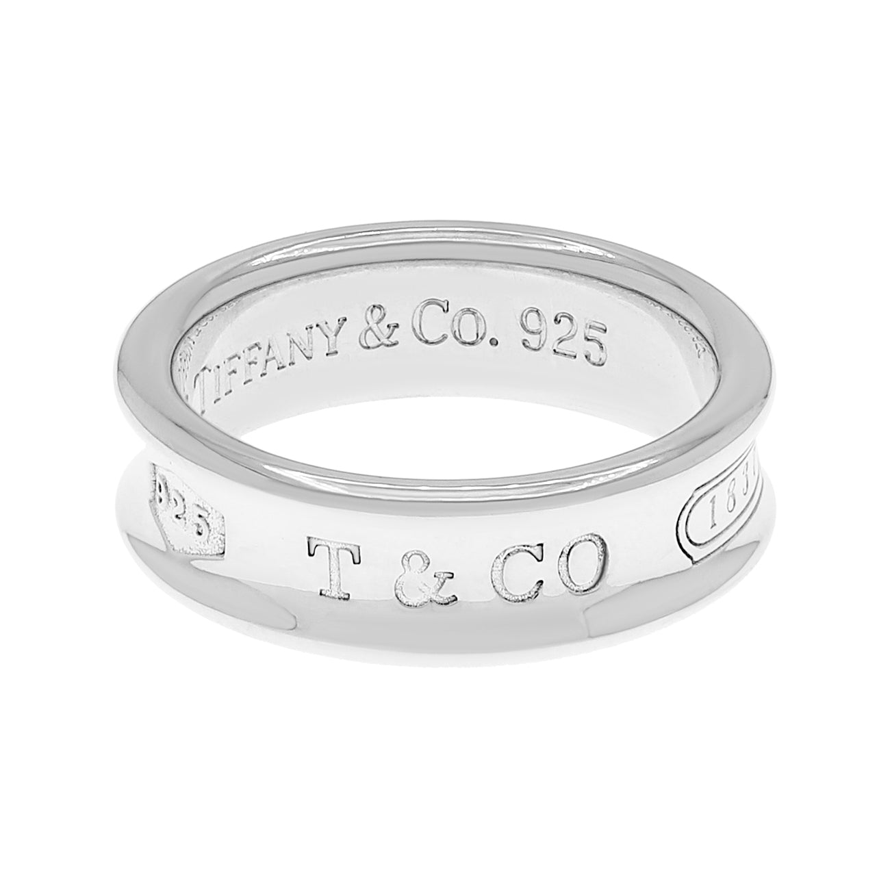 Exclusive Tiffany & Co. Sterling Silver 1837 Ring — Front View