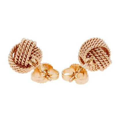 Exclusive Tiffany & Co. 18K Rose Gold Twist Knot Earrings — Side View