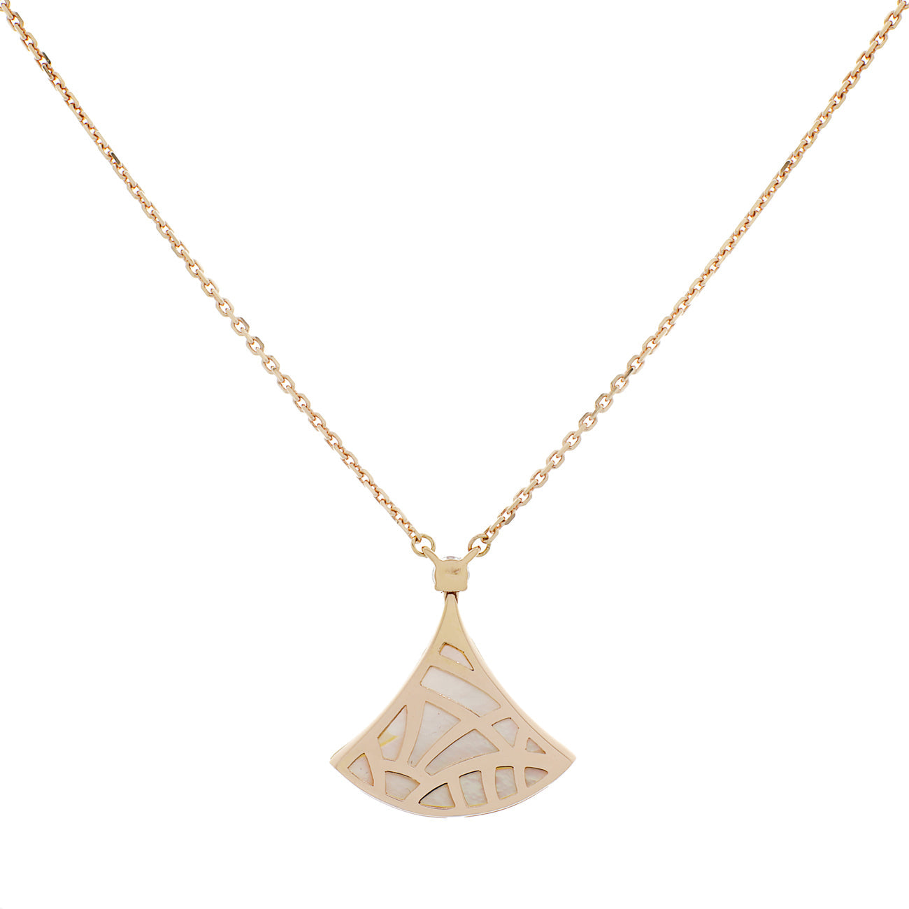 Exclusive Bulgari 18K Rose Gold Mother of Pearl Divas' Dream Pendant — Side View