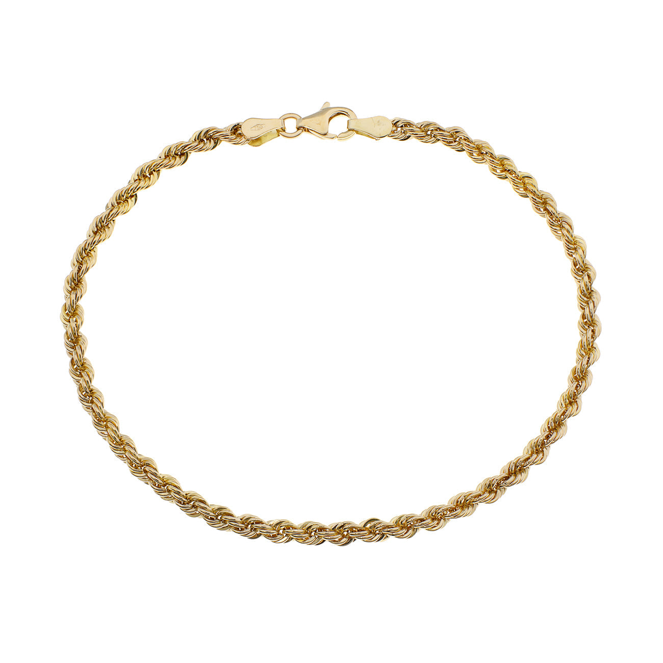 Exclusive 18K Yellow Gold Rope Bracelet — Front View