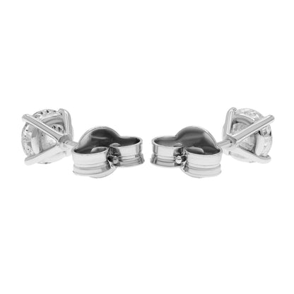 Exclusive 18K White Gold 1.24 Carat Diamond Stud Earrings — Side View