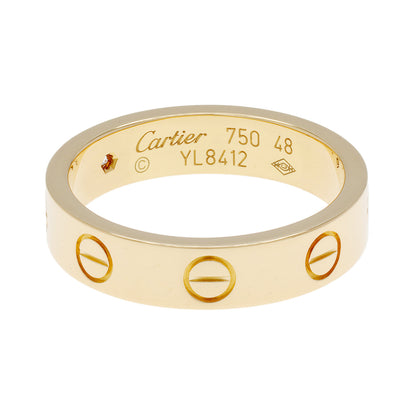 Exclusive Cartier 18K Yellow Gold 1 Diamond Love Wedding Band — Side View