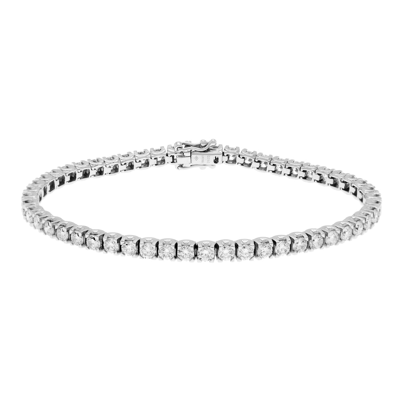 Exclusive 18K White Gold 4.03 Carat Tennis Bracelet — Front View