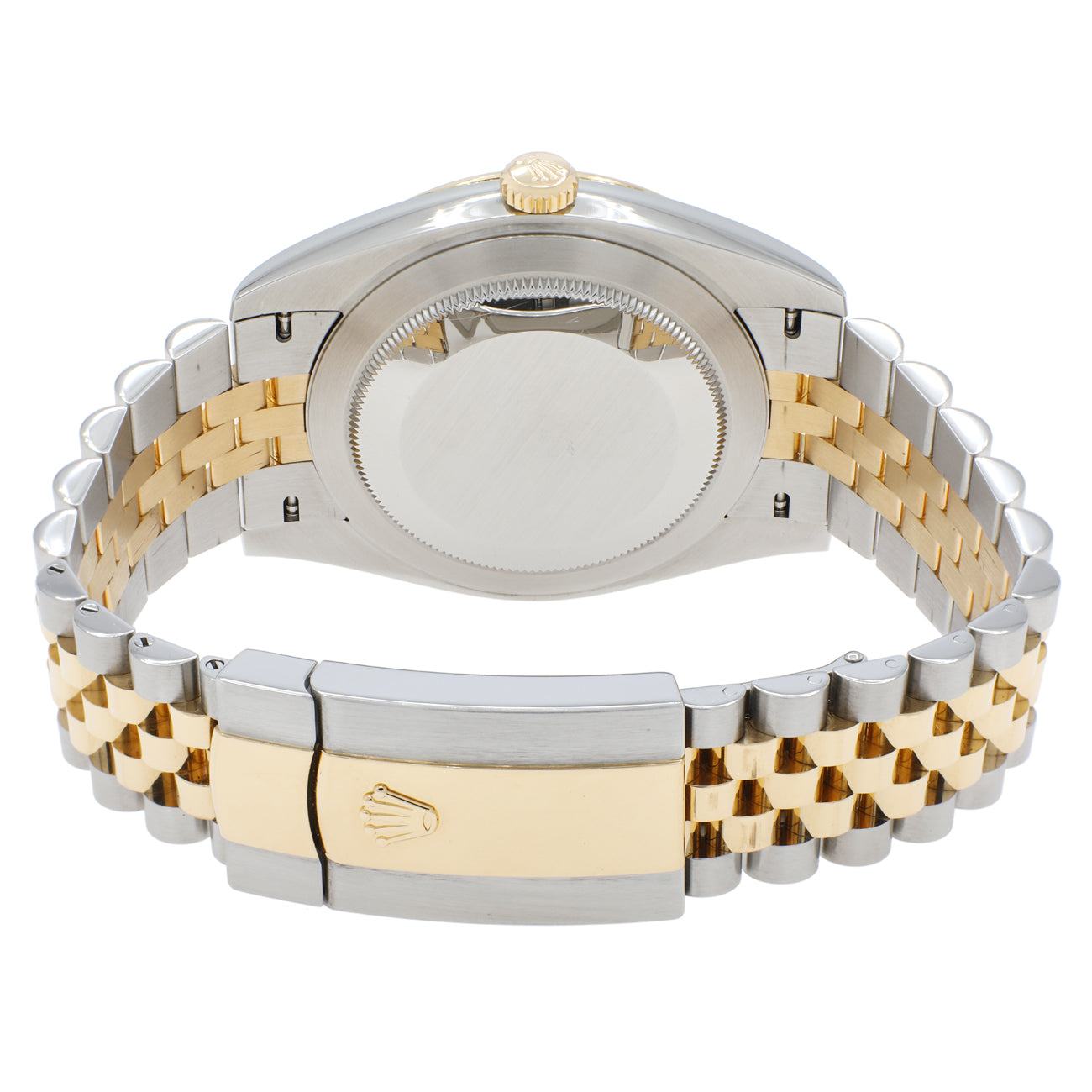 Exclusive Rolex 18K Yellow Gold Stainless Steel 'Wimbledon' Datejust 41 126333 — Side View