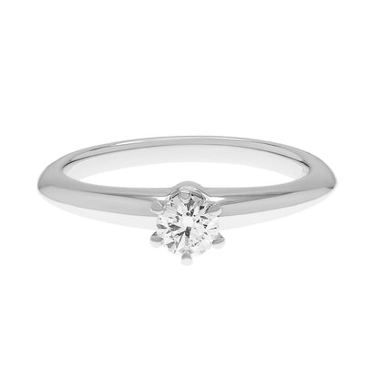Exclusive Tiffany & Co. Platinum 0.21 Carat Diamond Solitaire Engagement Ring — Front View