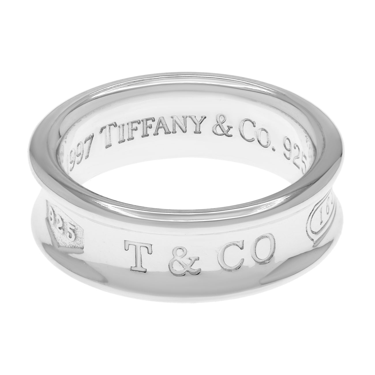Exclusive Tiffany & Co. Sterling Silver 1837 Band Ring — Front View