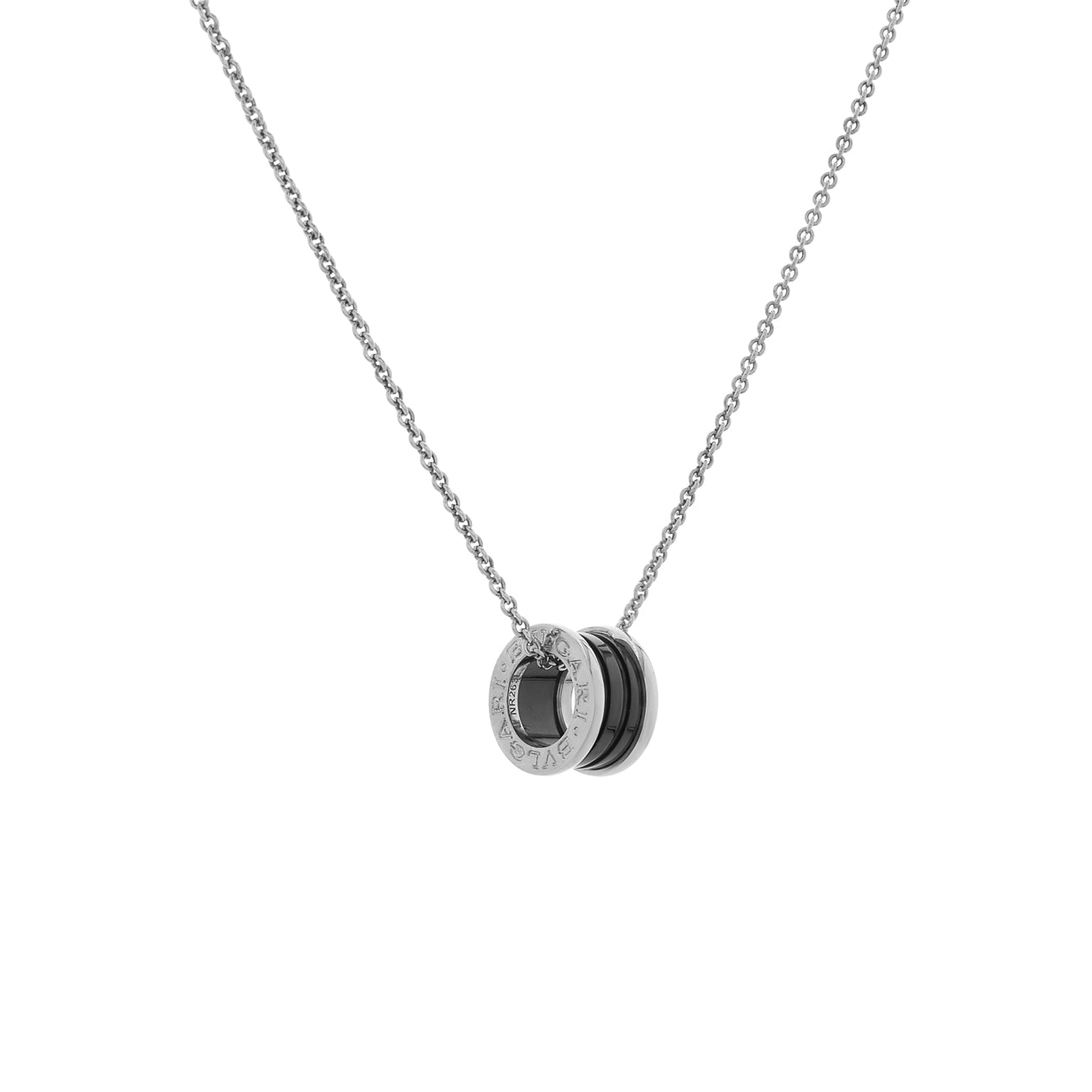 Exclusive Bulgari Sterling Silver Ceramic Save The Children Pendant Necklace — Side View