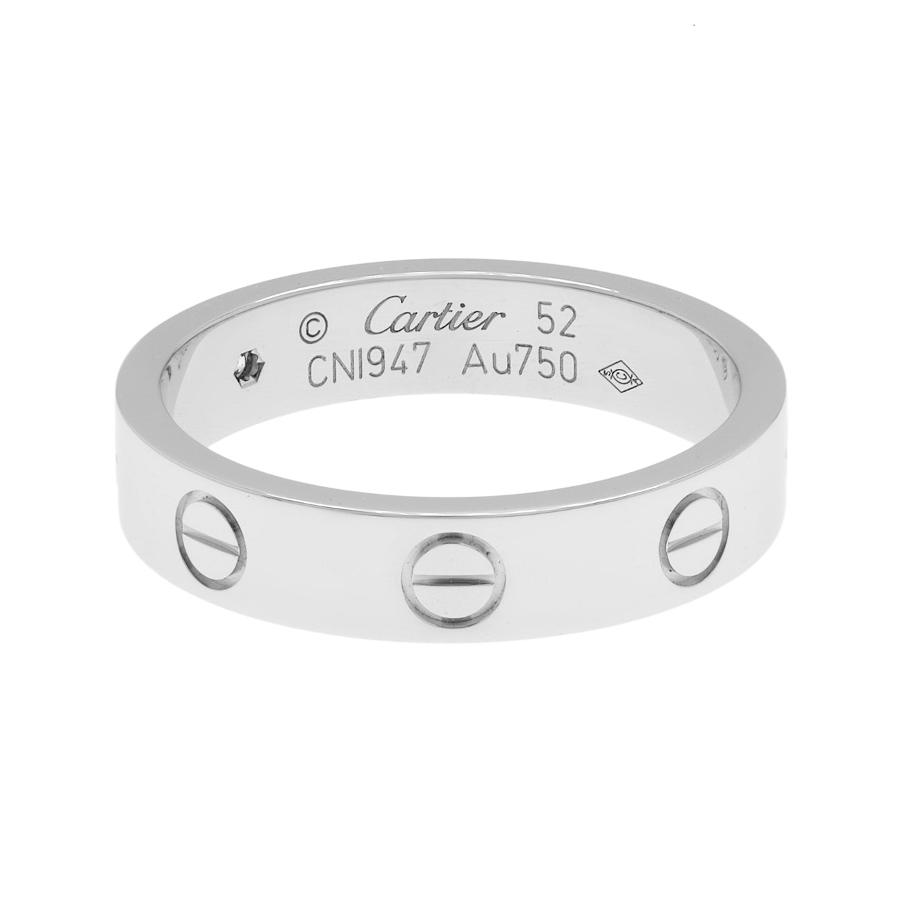 Exclusive Cartier 18K White Gold Diamond Love Wedding Band — Side View