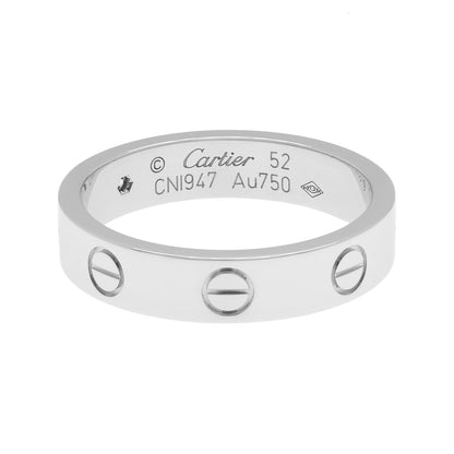 Exclusive Cartier 18K White Gold Diamond Love Wedding Band — Side View