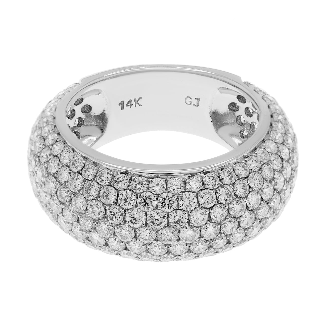 Exclusive 14K White Gold 3.47 Carat Pave Demi Eternity Ring — Front View
