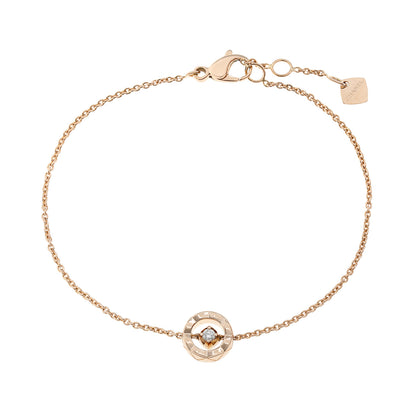 Exclusive Chanel 18K Beige Gold Diamond Coco Bracelet — Front View