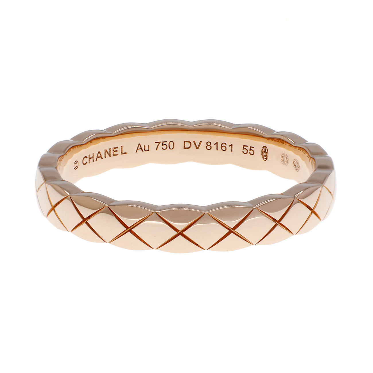 Exclusive Chanel 18K Beige Gold Mini Coco Crush Ring — Front View