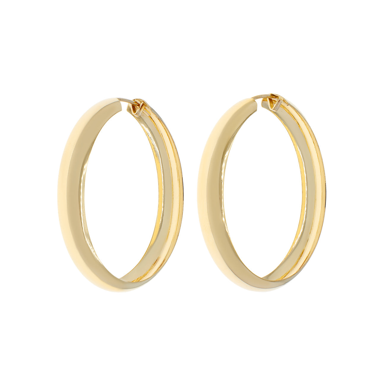 Exclusive 18K Yellow Gold Hoop Earrings — Front View