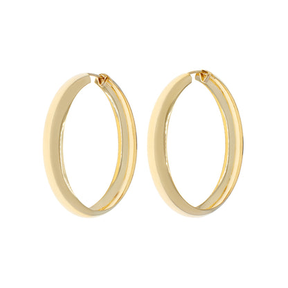 Exclusive 18K Yellow Gold Hoop Earrings — Front View