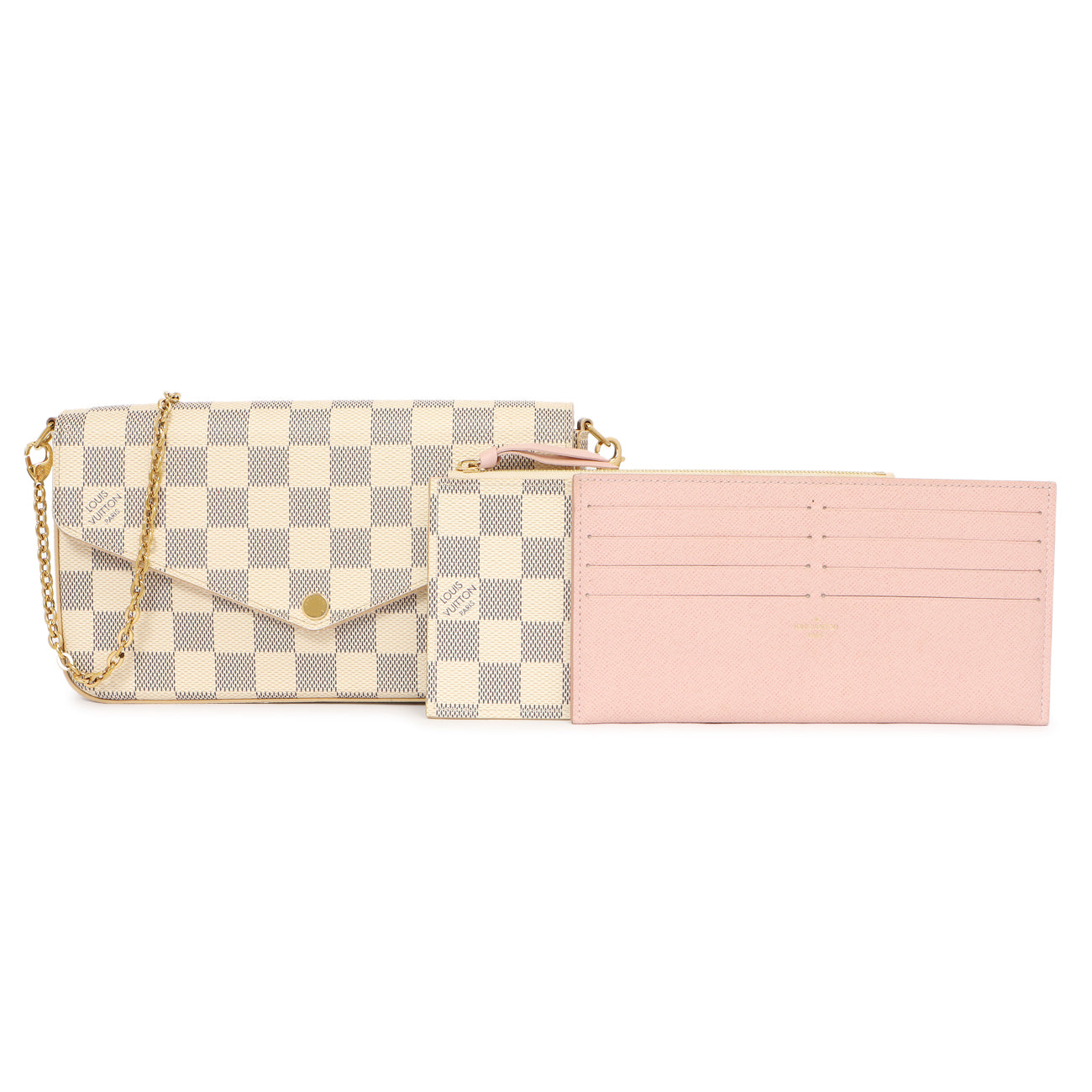 Exclusive Louis Vuitton Damier Azur Pochette Felicie — Front View