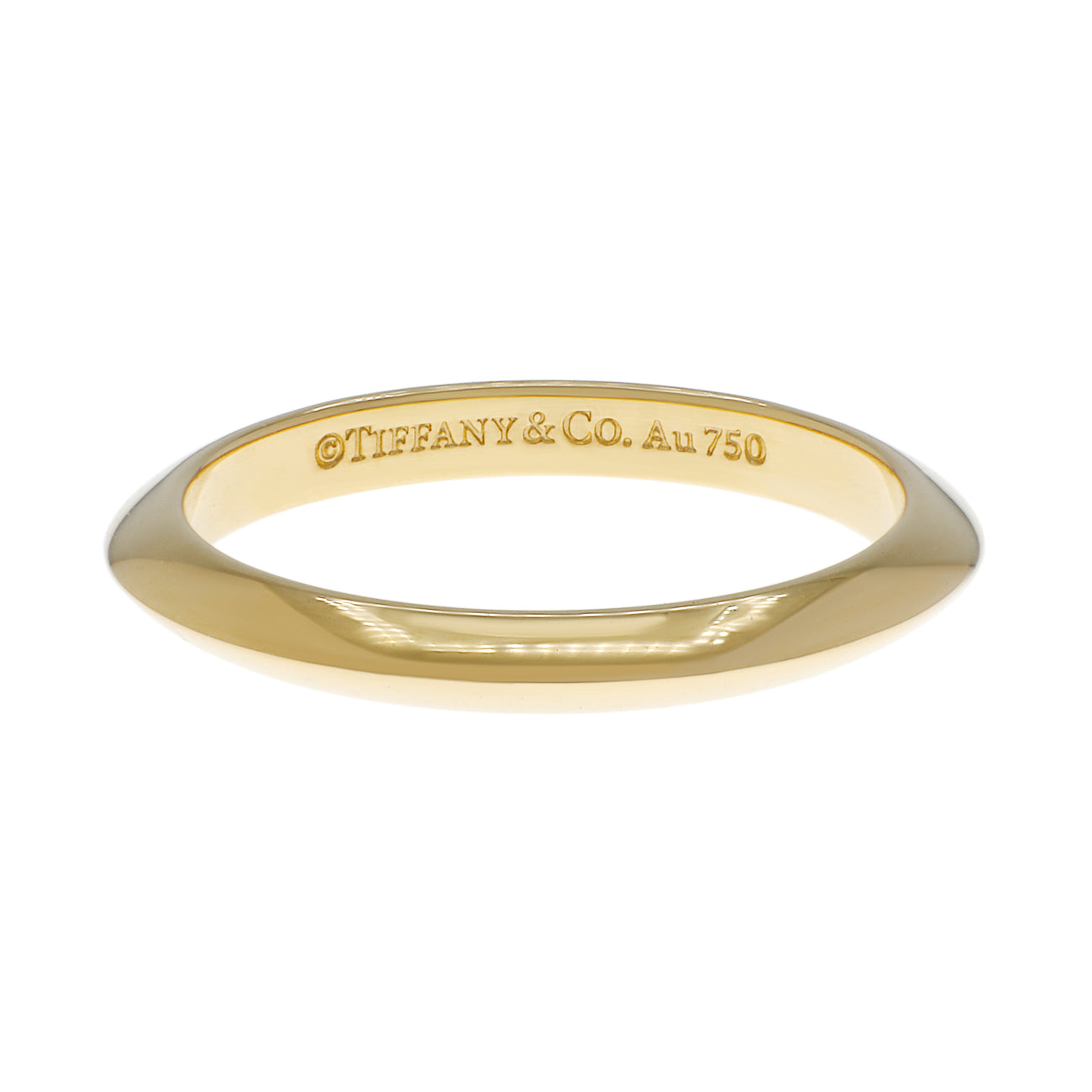 Exclusive Tiffany & Co. 18K Yellow Gold Classic Wedding Band Ring — Front View