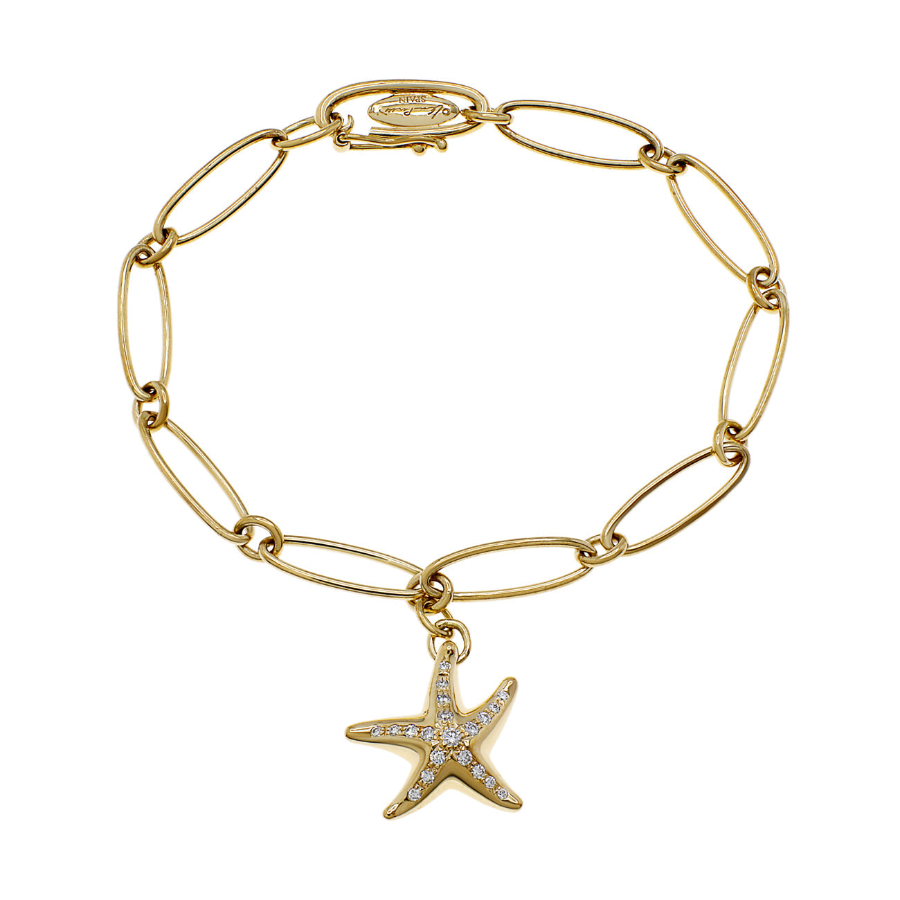 Exclusive Tiffany & Co. 18K Yellow Gold Diamond Starfish Bracelet — Front View