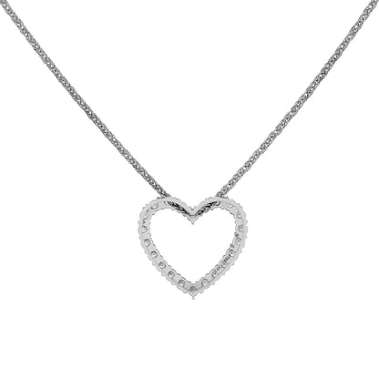 Exclusive 14K White Gold 3.36 Carat Diamond Heart Pendant — Side View