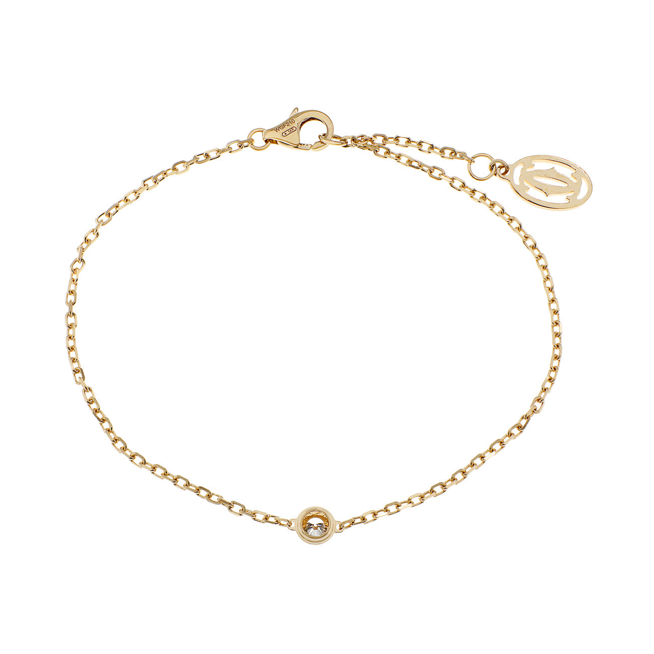 Exclusive Cartier 18K Yellow Gold Diamond Small d'Amour Bracelet — Side View